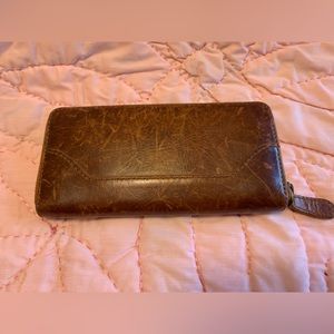 Frye distressed leather wallet